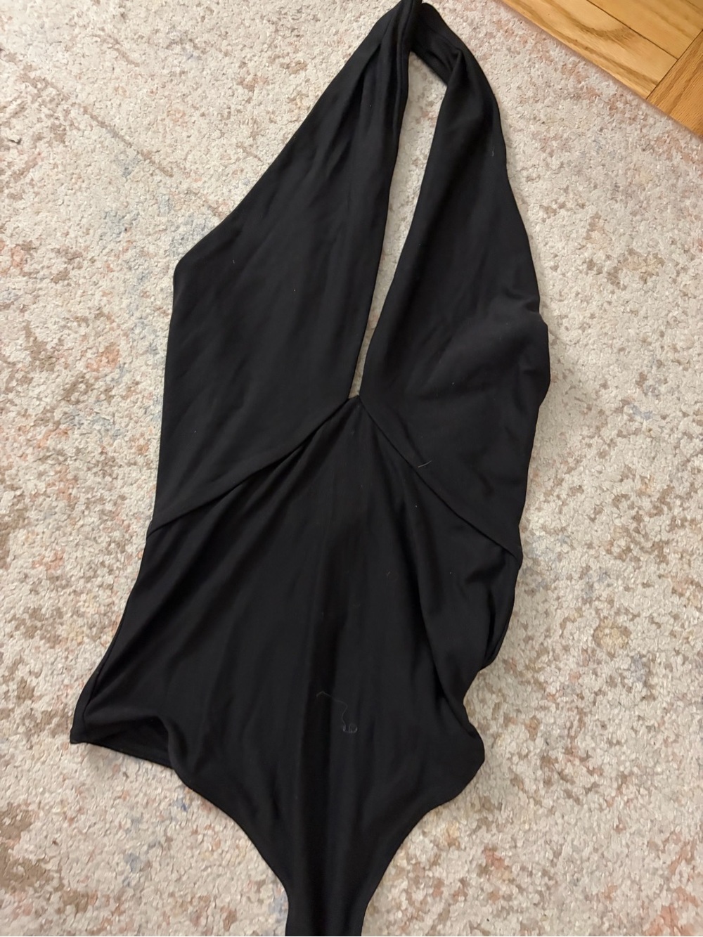 Alix N.Y.C. Black Halter Low Cut Bodysuit